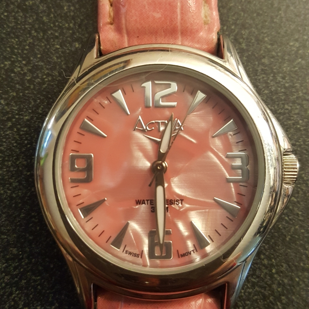 Activa Pink Watch w/ Leather Band